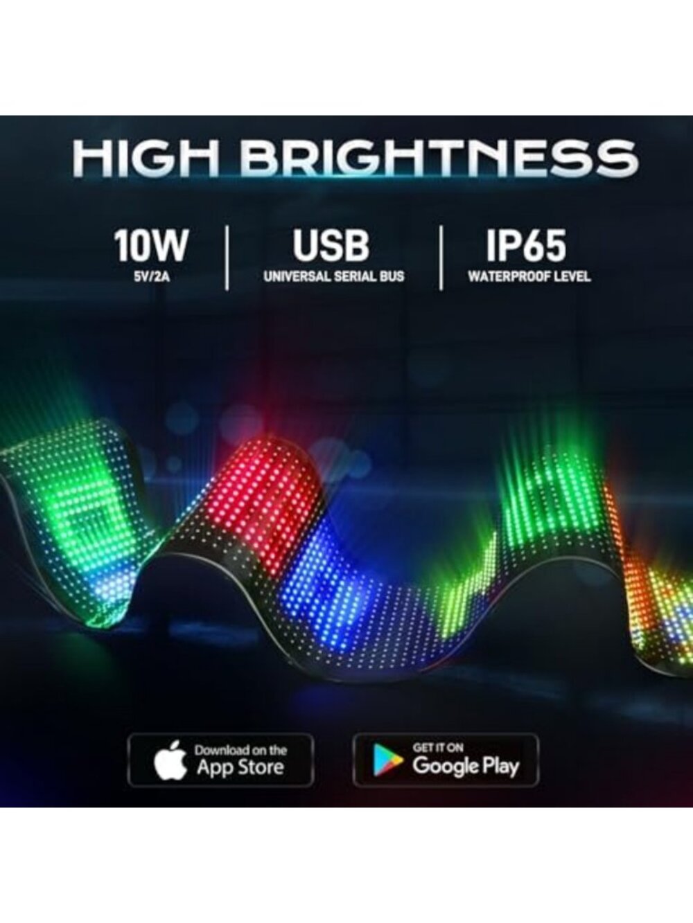 Large 58''x8'' Programmable LED Sign - Full Color Scrolling Display, Bluetooth - Picture 3 of 6